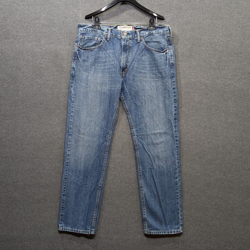 Levis 505 Jeans Mens 36x32 Straight Leg Blue Medium Wash Denim Modern